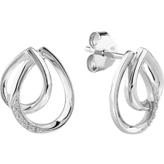 thbaker Rosa Lea Pave Intertwined Pears Stud Earrings - Silver/Transparent