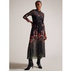Ted Baker Dresses Ted Baker Susenaa Floral Print Mesh Midi Dress, Black/Multi