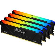 Kingston 128 GB - DDR4 RAM Memory Kingston Fury Beast RGB Black DDR4 3600MHz 4x32GB (KF436C18BB2AK4/128)