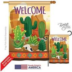 Breeze Decor 15111 Southwest Cactus 2-Sided Vertical Impression Flag