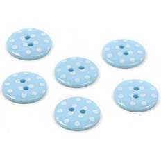Buttons Hemline Sky Blue Novelty Spotty Button 6 Pack