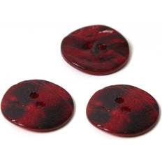 Buttons Hemline Red Shell Mother Of Pearl Button 3 Pack