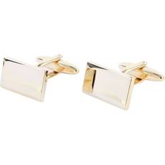 Gold Plated - Men Cufflinks David Van Hagen Shiny Rectangle Gold Plated Cufflinks Gold