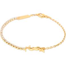 Saint Laurent Cassandre embellished bracelet gold