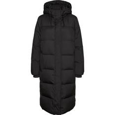 Vero Moda Erica Holly Hood Ribbed Cuffs Coat - Black