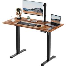 Metal Tables VonHaus Height Adjustable Standing Walnut/Black Writing Desk 60x120cm