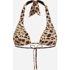 Gold Bikini Tops Dolce & Gabbana Padded triangle bikini top leo_new