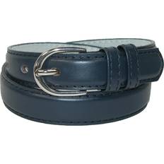 CTM Kid's Leather Basic Dress Belt Pack of 2 Navy