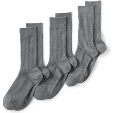 Lands' End Underwear Lands' End Men's Seamless-Toe Cotton 3-Pack Dress Socks, Medium, Grey