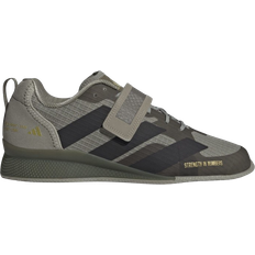 Synthetic - Unisex Gym & Training Shoes adidas Adipower III Weightlifting - Silver Pebble/Core Black/Olive Strata