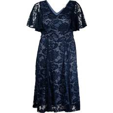 Kiyonna Women's Camille Lace Cocktail Dress Twilight Blue Twilight Blue