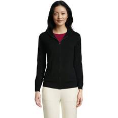 Lands' End Women Cashmere Front Zip Hoodie Sweater