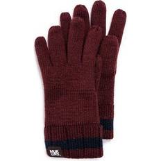 Muk Luks Men's Ribbed Gloves, Dark Red