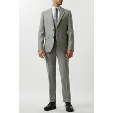 Grey - Men Suits Burton Slim Fit Light Grey Crosshatch Tweed Suit Jacket 36R