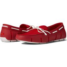 Swims Men's Braided Lace Loafers, Machine-Washable Shoes, Signal Red/White