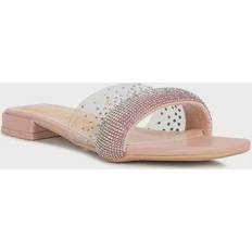 London Rag Women's Old Flame Low Strack Heel Sandals Pink Pink