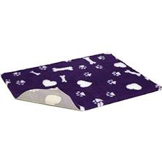 Vetbed Non-Slip with Hearts/Paws Bones, Purple/White