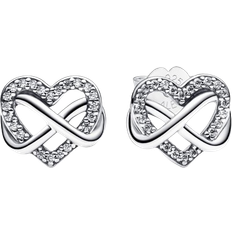 Earrings Pandora Sparkling Infinity Heart Stud Earrings - Silver/Transparent