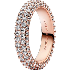 Pandora Timeless Pavé Double-row Ring - Rose Gold/Transparent