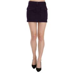 Gianfranco Ferre GF Ferre Purple High Waist Button Pocket A-line Mini Skirt IT40