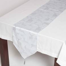 Polyester Tablecloths Homescapes Silver Stag Christmas Runner Tablecloth Gold