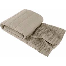 Lazy Linen Lazy Linen Plain Quilted Ruffle Blankets Beige