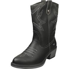 Mustang Low Heel Cowboy Womens Ankle Boots in Black