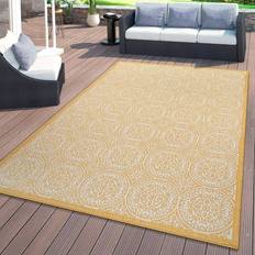 World Rug Gallery Transitional Floral Circles Textured Yellow