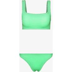 S Bikini Sets Hunza G Womens Lime Xandra Crinkled Bikini