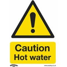 Loops 10x CAUTION HOT WATER Health & Safety Sign Rigid