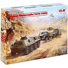 ICM DS7201 Afghan Motorcade 1979-1989URAL-375D, URAL-375A, ATZ-5-375, BTR60PB Plastic Model kit, Grey grau grau