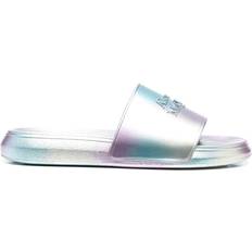 Alexander McQueen Slides Alexander McQueen metallic debossed-logo slides women PVC/PVC/Rubber Blue