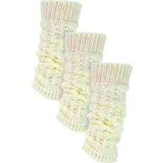 Beige Arm & Leg Warmers Sock Snob Womens Pairs Multipack Leg Warmers for Women Cream One