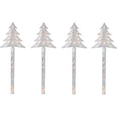 Northlight of 4 Lighted Christmas Tree Pathway Marker Lawn Stakes