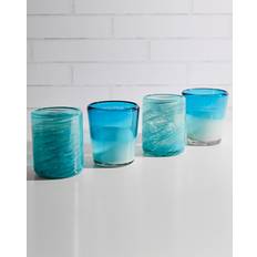 Verve Culture Set of 4 Aqua Handblown Aqua