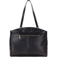 Patricia Nash Poppy Smooth Leather Shoulder Bag Black/Silver