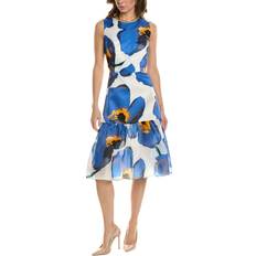 Carolina Herrera Ruffled Tie Silk Dress