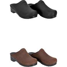 Brown - Men Clogs Sanita original karl textured herren clogs hausschuhe gartenschuhe geöltes Antique Brown