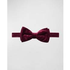 Etón Mens Red Pre-tied Velvet bow tie