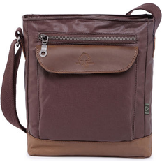 TSD Brand Urban Light Coated Canvas Crossbody Bag Brown