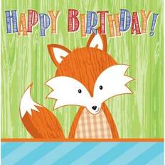 Creative Converting fuchs servietten, 3-lagig, happy birthday sg26253 Orange/Grün/Blau Einheitsgröße