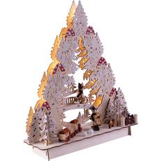 St Helens Wooden Xmas Scene with LEDs