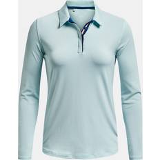 Under Armour Sportswear Garment - Women Polo Shirts Under Armour UA MicroStripe LS Polo Shirt Blue