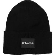 Calvin Klein Beanies Calvin Klein Fine Cotton Rib Beanie Hat Black