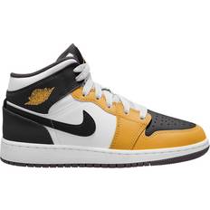 Nike Air Jordan 1 Trainers Nike Air Jordan 1 Mid M - White/Yellow Ochre/Black