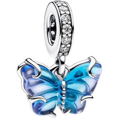 Pandora Butterfly Dangle Charm - Silver/Blue/Transparent