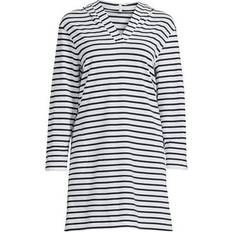 Lands' End Women Dresses Lands' End Women Cotton Jersey Long Sleeve Hooded Swim Cover-up Dress