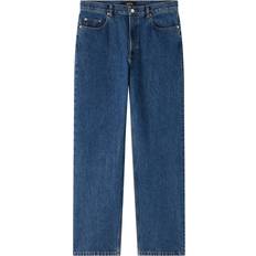 A.P.C. Mens Mid Blue Contrast-stitching Straight-leg Regular-fit Jeans