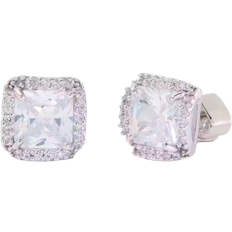 Kate Spade That Sparkle Princess Cut Large Studs - Silver/Transparent