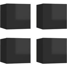 vidaXL 804504 High Gloss Black Wall Cabinet 30.5x30cm 4pcs